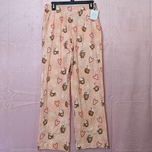 Sleep Sense Pink Candy Canes and Hot Cocoa Pajama Pants with Pockets size Small